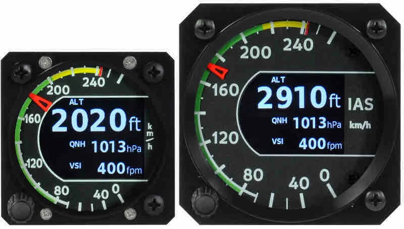 Kanardia Combo Anzeige Master Kombiinstrument 80 mm Fluglage Höhe Airspeed