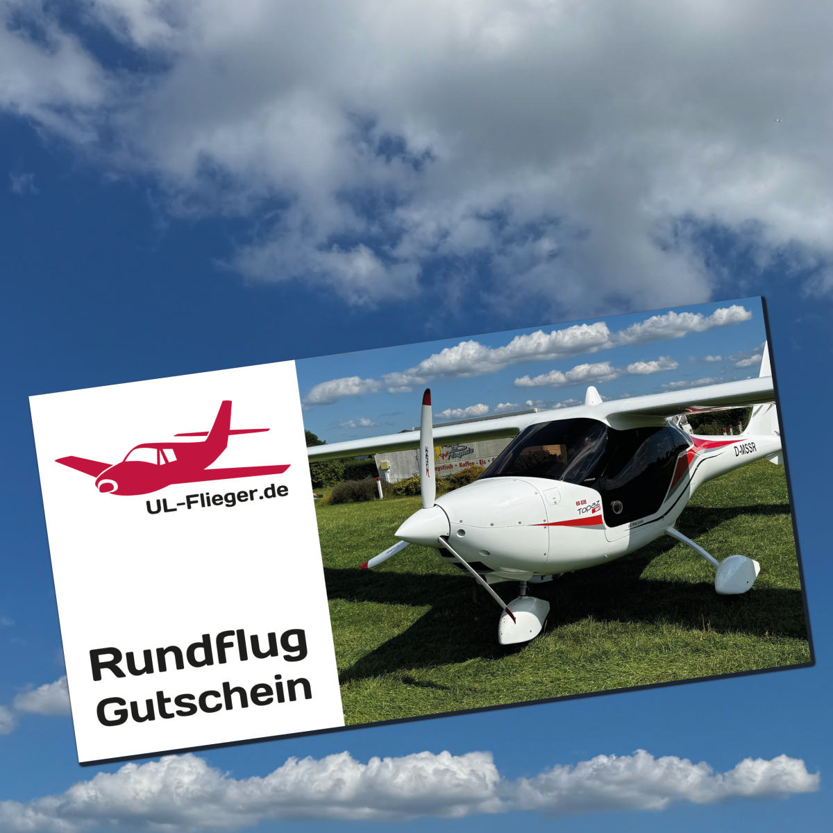 Rundflug Gutschein 45 Minuten mit Blick aus dem Cockpit