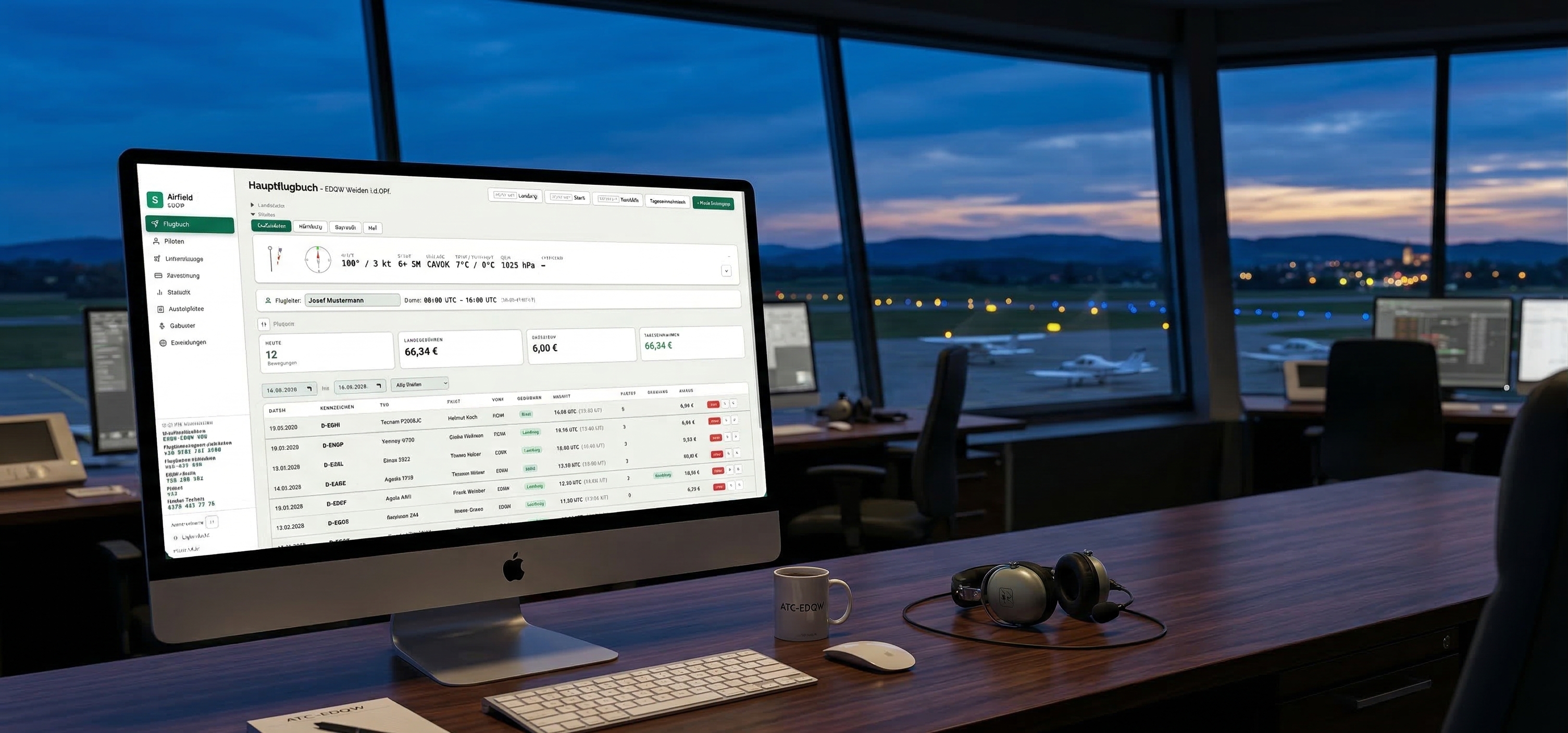 Selenny Airfield — Hauptflugbuch im Tower