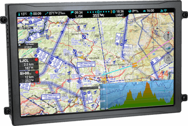 Nesis IV PFD EFIS von Kanardia mit Navigation, künstlichem Horizont und Fluglageanzeige